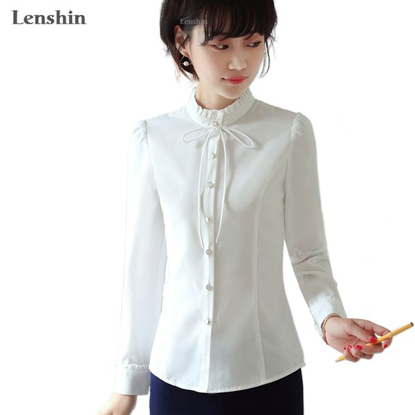 women's blouses & shirts lenshin tie shirt stand collar long sleeve women white bow blouse female office lady style elegant
women's blouses & shirts lenshin tie shirt stand collar long sleeve women white bow blouse female office lady style elegant
