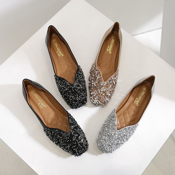 2020 spring flats shoes women square toe ballet flats elegant glitter woman shoes soft casual espadrilles ladies flat jj65, Black
2020 spring flats shoes women square toe ballet flats elegant glitter woman shoes soft casual espadrilles ladies flat jj65, Black