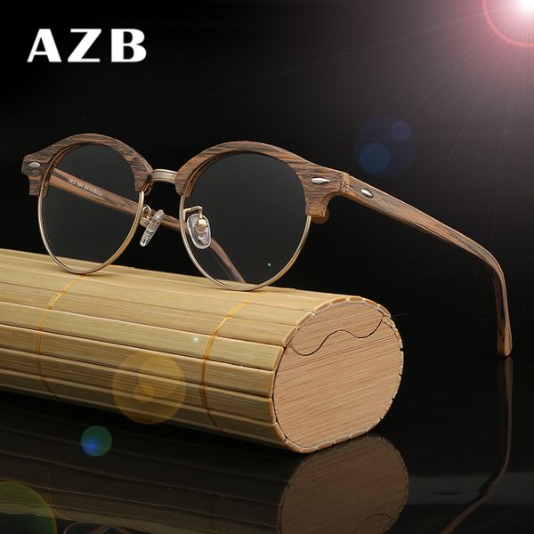 azb eyeglasses frames wooden vintage round myopia spectacle glasses frames with clear lens computer reading glasses frame, Silver
azb eyeglasses frames wooden vintage round myopia spectacle glasses frames with clear lens computer reading glasses frame, Silver