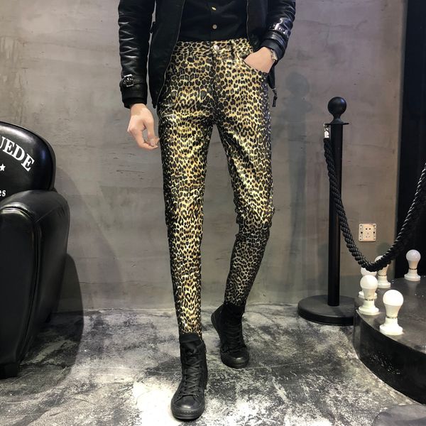2018 autumn men's casual pants slim fit pu leather pants for men's men gold slim fit streetwear, Black
2018 autumn men's casual pants slim fit pu leather pants for men's men gold slim fit streetwear, Black