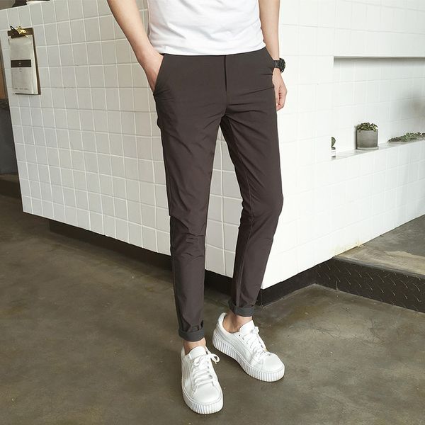 2019 spring man leisure time solid color cotton korean style trend long trousers slim fit casual pants elastic, Black
2019 spring man leisure time solid color cotton korean style trend long trousers slim fit casual pants elastic, Black