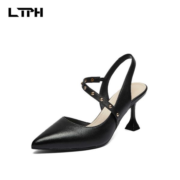 2020new half pack sandals in the of head layer cowhide female small single fashion joker women shoes high heels zapatos de mujer, Black
2020new half pack sandals in the of head layer cowhide female small single fashion joker women shoes high heels zapatos de mujer, Black
