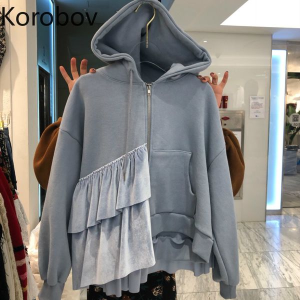 короба 2020 весна новых женщин streetwear толстовки корейского велюр оборки лоскутная хит цвета толстовка с капюшоном на молнии топов 79500, Black
короба 2020 весна новых женщин streetwear толстовки корейского велюр оборки лоскутная хит цвета толстовка с капюшоном на молнии топов 79500, Black