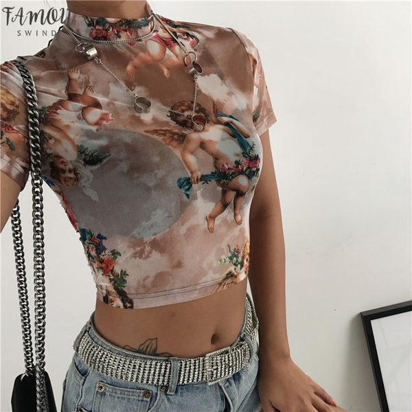 angel print mesh cap sleeve t shirt crop high neck short sleeve graphic tees women streetwear harajuku shirts sale, White
angel print mesh cap sleeve t shirt crop high neck short sleeve graphic tees women streetwear harajuku shirts sale, White
