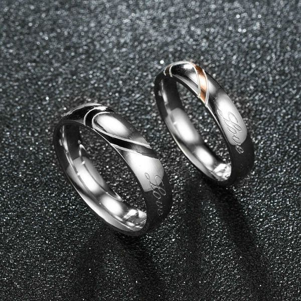 heart engagement couples " real love" ring titanium steel promise wedding band ring, Slivery;golden
heart engagement couples " real love" ring titanium steel promise wedding band ring, Slivery;golden