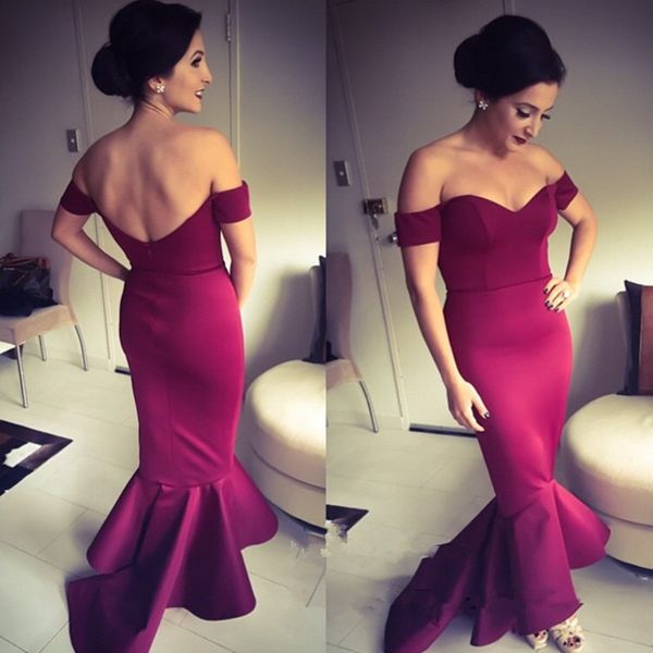 mermaid evening formal dress open back off shoulder prom dresses high low satin robes de soirée, Black;red
mermaid evening formal dress open back off shoulder prom dresses high low satin robes de soirée, Black;red