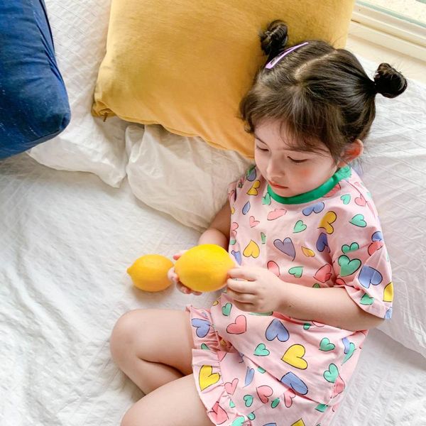 2020 summer new arrivals girls fashion heart sets short kids korean design sets kids clothes, White
2020 summer new arrivals girls fashion heart sets short kids korean design sets kids clothes, White