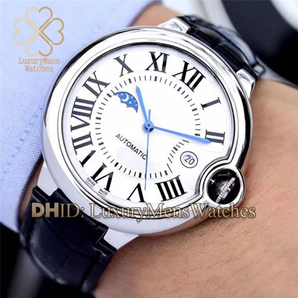 luxury mens watches designer classic fashion mechanical automatic watch 316l stainless steel case leather band moon phase men wristwatches, Slivery;brown
luxury mens watches designer classic fashion mechanical automatic watch 316l stainless steel case leather band moon phase men wristwatches, Slivery;brown