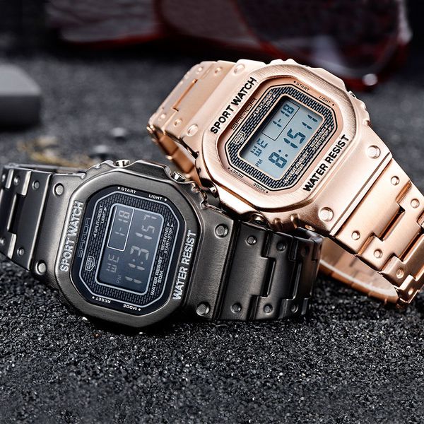 men's watches full steel belt 50m waterproof electronic watch business&outdoor digital wristwatches reloj, Slivery;brown
men's watches full steel belt 50m waterproof electronic watch business&outdoor digital wristwatches reloj, Slivery;brown