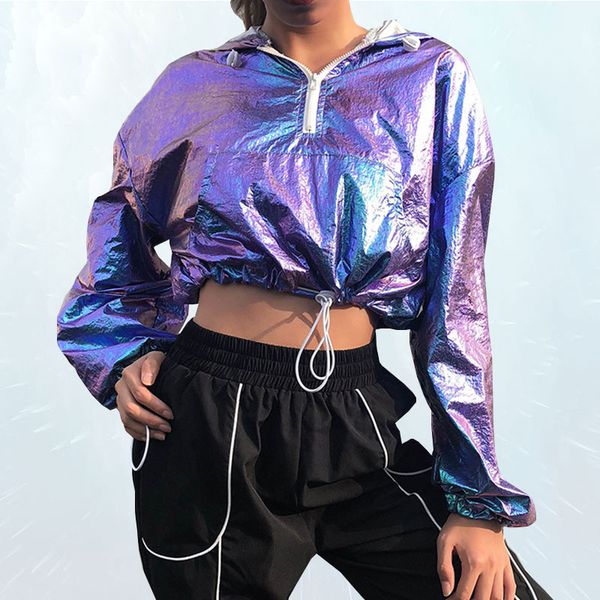 shiny laser hooded sweatshirts women crop fashion long sleeve drawstring jacket cool hiphop casual hoodies streetwear, Black;brown
shiny laser hooded sweatshirts women crop fashion long sleeve drawstring jacket cool hiphop casual hoodies streetwear, Black;brown