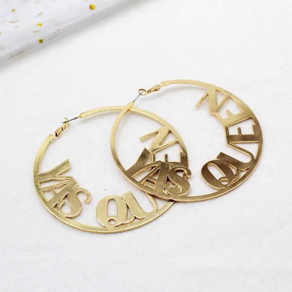 new stylish big yas queen earrings for women hip hop gold color metal large letter words hoop earrings brincos jewelry accessory, Golden
new stylish big yas queen earrings for women hip hop gold color metal large letter words hoop earrings brincos jewelry accessory, Golden