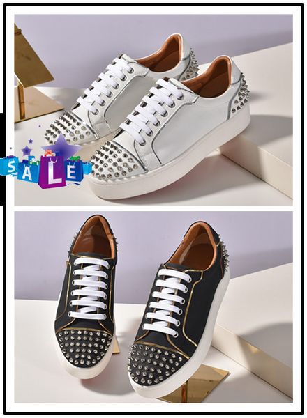 2020 latest men women fashion spike sneakers black white leather suede graffiti flat bottoms luxury casual shoe
2020 latest men women fashion spike sneakers black white leather suede graffiti flat bottoms luxury casual shoe