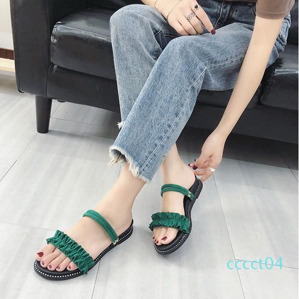 new low heels suede women designer sandals lady fashion casual beach shoes female slippers green/khaki/black/pink color c13
new low heels suede women designer sandals lady fashion casual beach shoes female slippers green/khaki/black/pink color c13