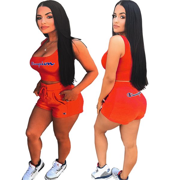 champions women two piece outfits letter print tracksuit sleeveless short crop pocket pant shorts set sports suits red, Gray
champions women two piece outfits letter print tracksuit sleeveless short crop pocket pant shorts set sports suits red, Gray