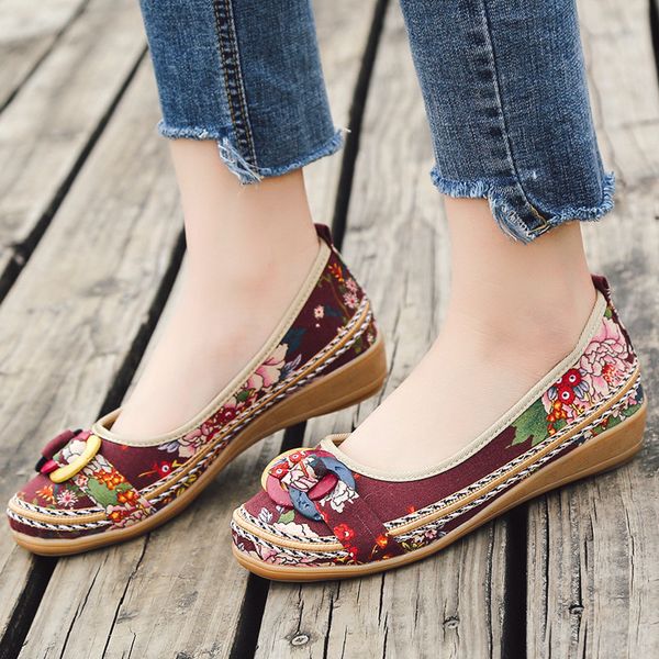 women wedges pumps medium heels casual shoes canvas printing pump slip on woman shoes zapatos mujer ghn78, Black
women wedges pumps medium heels casual shoes canvas printing pump slip on woman shoes zapatos mujer ghn78, Black