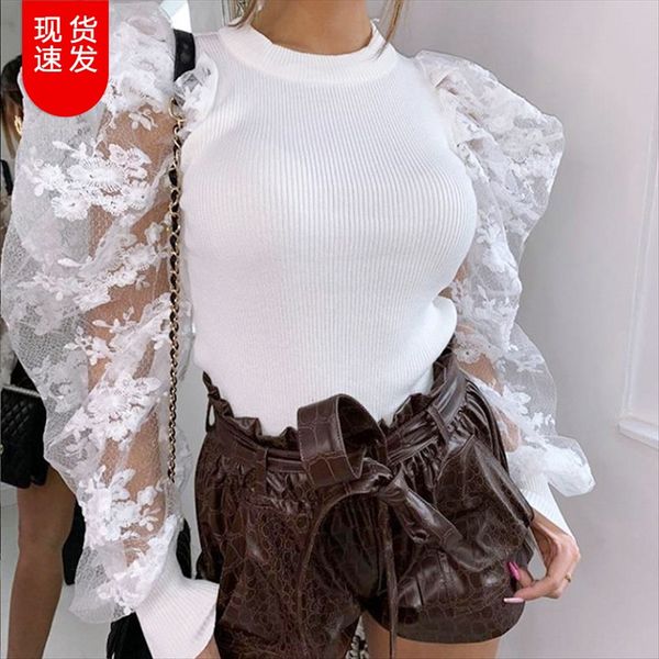 ins women's clothing season round collar embroidery mesh sleeve long sleeve t-shirt slim temperament t-shirt lantern embroidery lantern, White
ins women's clothing season round collar embroidery mesh sleeve long sleeve t-shirt slim temperament t-shirt lantern embroidery lantern, White