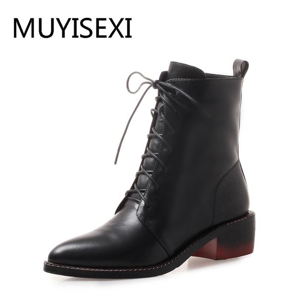 basic ankle boots zipper 4.5cm square heels pointed toe office ladies women shoes genuine leather plus size fld09 muyisexi, Black
basic ankle boots zipper 4.5cm square heels pointed toe office ladies women shoes genuine leather plus size fld09 muyisexi, Black