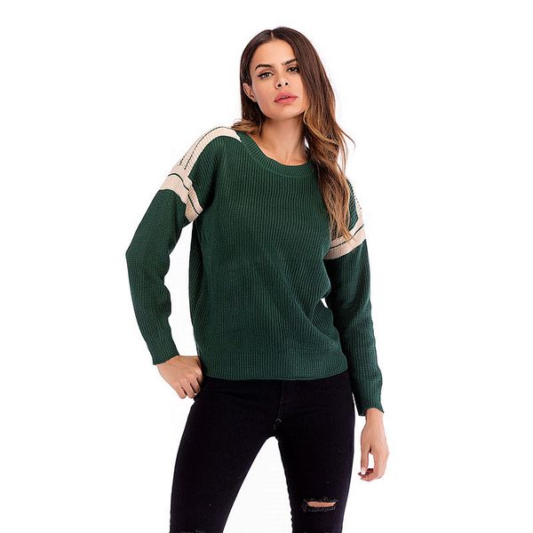 autumn and winter women's 2019 new round neck color matching long sleeved knitted sweater warm loose pullover women shirt, White;black
autumn and winter women's 2019 new round neck color matching long sleeved knitted sweater warm loose pullover women shirt, White;black