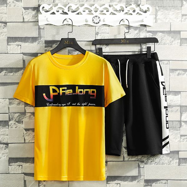 new arrivals mens fitness tracksuit summer sportswear 2pc sets short sleeve t-shirts+ short pants fashion men casual clothing, Gray
new arrivals mens fitness tracksuit summer sportswear 2pc sets short sleeve t-shirts+ short pants fashion men casual clothing, Gray