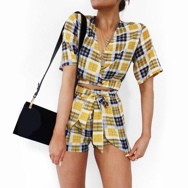 two piece dress spring/summer 2021 fashion women's color check short sleeve jacket lace-up shorts set 2 women tracksuits, White
two piece dress spring/summer 2021 fashion women's color check short sleeve jacket lace-up shorts set 2 women tracksuits, White