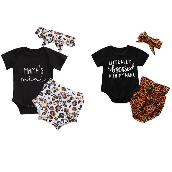 2020 lovely 0-18m infant baby girl clothes summer letter printed black short sleeve romper +leopard printed shorts headband, White
2020 lovely 0-18m infant baby girl clothes summer letter printed black short sleeve romper +leopard printed shorts headband, White