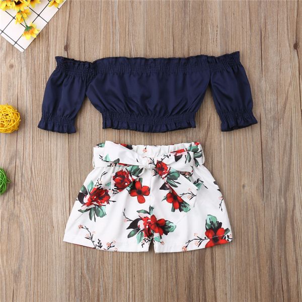 1-6t toddler kids baby girl flower off shoulder crop shorts outfit sunsuit 2pcs casual clothes set, White
1-6t toddler kids baby girl flower off shoulder crop shorts outfit sunsuit 2pcs casual clothes set, White
