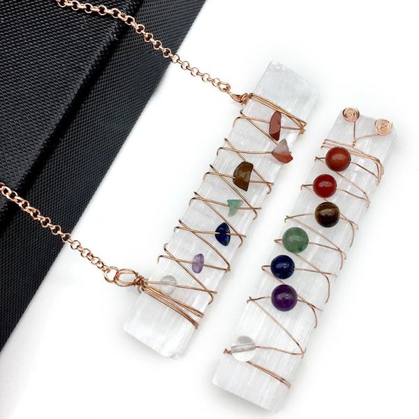 reiki healing chakra crystal stone pendant necklace wire wrap raw mineral selenite stick yoga meditation balancing necklaces, Silver
reiki healing chakra crystal stone pendant necklace wire wrap raw mineral selenite stick yoga meditation balancing necklaces, Silver