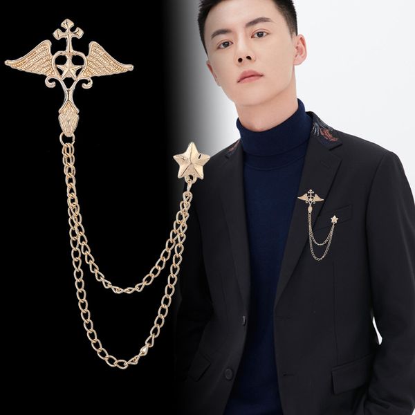 korean british five-pointed star brooch tassel crystal collar pin suit shirt badge fashion jewelry men and women accessories, Gray
korean british five-pointed star brooch tassel crystal collar pin suit shirt badge fashion jewelry men and women accessories, Gray