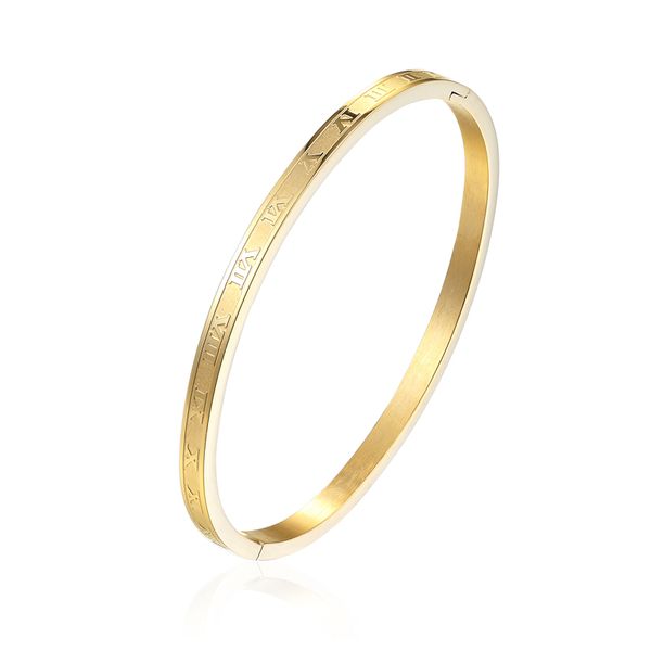 new arrival 4mm wide stainless steel carving roman numerals gold color woman bangle lover cuff bangle woman jewelry for gifts, Black
new arrival 4mm wide stainless steel carving roman numerals gold color woman bangle lover cuff bangle woman jewelry for gifts, Black