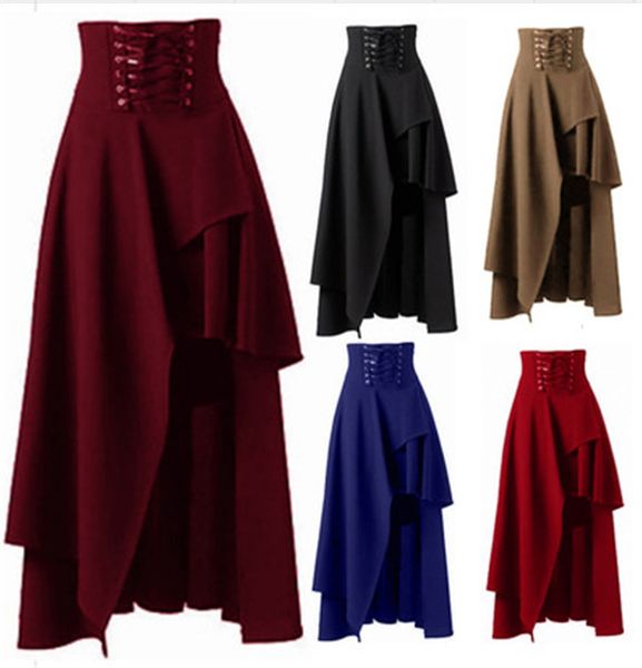 steampunk skirt for women high waist solid irregular costume party shows dance skirts plus size lace up cotton clothing, Black;gray
steampunk skirt for women high waist solid irregular costume party shows dance skirts plus size lace up cotton clothing, Black;gray