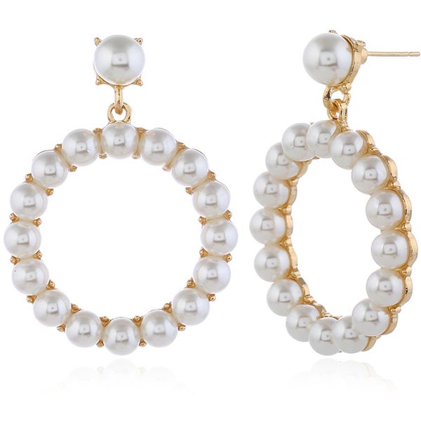 european and american fashion sweet hollow geometric round eardrops temperament pearl earrings earrings, Golden
european and american fashion sweet hollow geometric round eardrops temperament pearl earrings earrings, Golden
