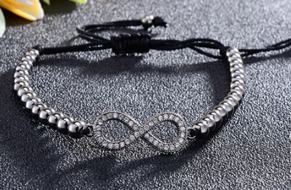 8mm jtu4 glasses infinity gold silver cz zircon cubic zirconia bracelet adjusted macrame charm braided copper rope bangles, Black
8mm jtu4 glasses infinity gold silver cz zircon cubic zirconia bracelet adjusted macrame charm braided copper rope bangles, Black