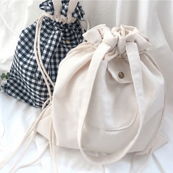new portable drawstring canvas shoulder bucket bag for girls casual crossbody bags ladies female shopping travel handbag totes
new portable drawstring canvas shoulder bucket bag for girls casual crossbody bags ladies female shopping travel handbag totes