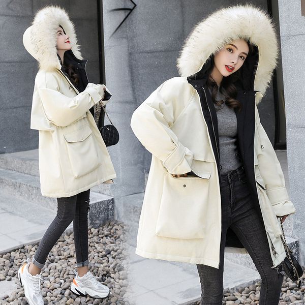 off season plus-sized down jacket women's mid-length 2019 new style fat mm200 jins pregnant women army workwear pike coat, Black;white
off season plus-sized down jacket women's mid-length 2019 new style fat mm200 jins pregnant women army workwear pike coat, Black;white