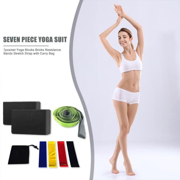 7pcs/set yoga blocks bricks resistance bands stretch strap with carry bag cushion stretching body shaping health training
7pcs/set yoga blocks bricks resistance bands stretch strap with carry bag cushion stretching body shaping health training