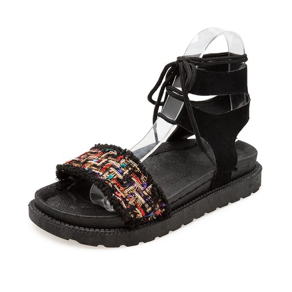 women fashion platform sandals low heel lace up sandals summer beach casual femme shoes open toe gladiator drop shipping, Black
women fashion platform sandals low heel lace up sandals summer beach casual femme shoes open toe gladiator drop shipping, Black