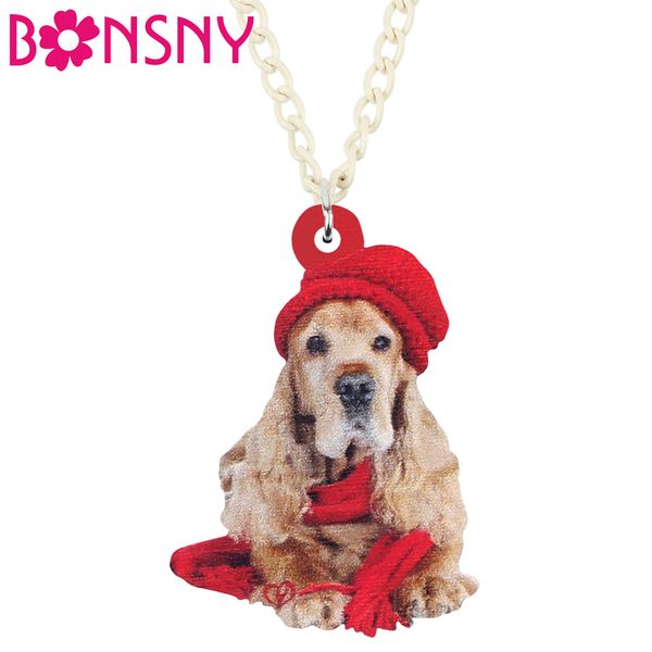 bonsny acrylic christmas hat cocker spaniel dog necklace pendant chain animal jewelry for women girl teen charms decoration gift, Silver
bonsny acrylic christmas hat cocker spaniel dog necklace pendant chain animal jewelry for women girl teen charms decoration gift, Silver