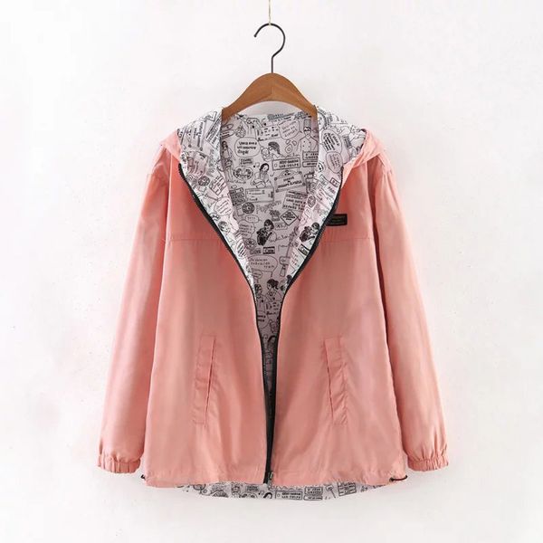 2019 autumn bomber basic jacket women hooded two side wear cartoon print windbreaker outwear coat female zipper jacket plus size, Black;brown
2019 autumn bomber basic jacket women hooded two side wear cartoon print windbreaker outwear coat female zipper jacket plus size, Black;brown