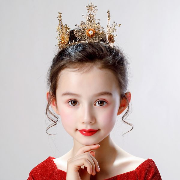 children's crown princess girl crown crystal gold korean birthday cake decoration ornaments catwalk jewelry, Slivery;white 
children's crown princess girl crown crystal gold korean birthday cake decoration ornaments catwalk jewelry, Slivery;white