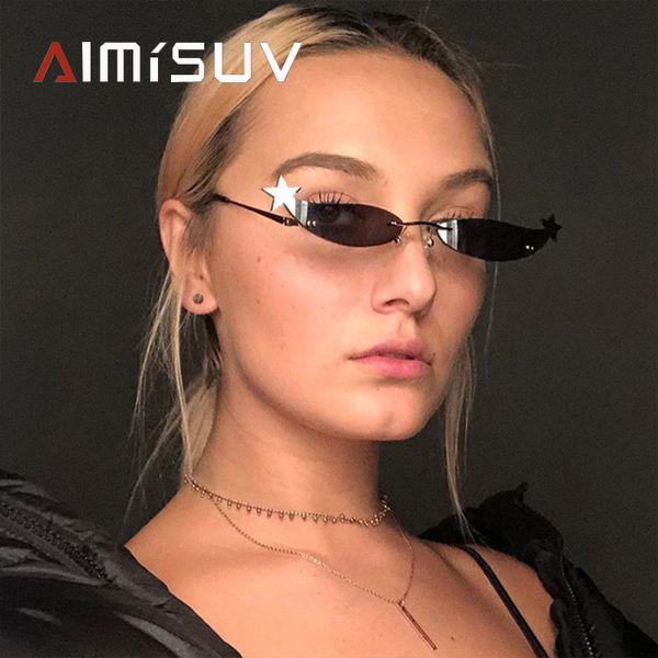 aimisuv rimless cat eye sunglasses women new fashion brand cool small star women's sunglasses metal frameless narrow, White;black
aimisuv rimless cat eye sunglasses women new fashion brand cool small star women's sunglasses metal frameless narrow, White;black
