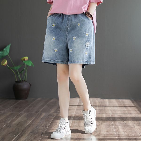 summer denim shorts women casual print bleached ripped loose washed female wide leg pants fashion jeans, White;black
summer denim shorts women casual print bleached ripped loose washed female wide leg pants fashion jeans, White;black