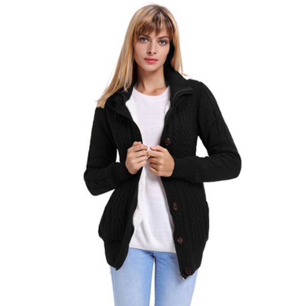 women solid color cardigan fashion ladies button zipper pocket knit sweater casual hooded long-sleeve jacket female, Black;brown
women solid color cardigan fashion ladies button zipper pocket knit sweater casual hooded long-sleeve jacket female, Black;brown