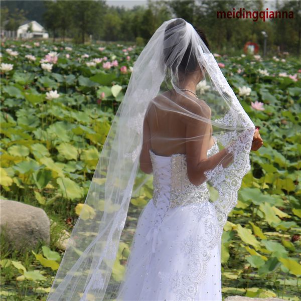 elegant nice-looking white ivory wedding veil eye-catching one-tier lace applique edge cathedral length meidingqianna brand bridal veil, Black
elegant nice-looking white ivory wedding veil eye-catching one-tier lace applique edge cathedral length meidingqianna brand bridal veil, Black