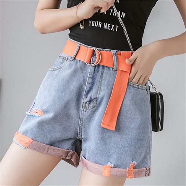 summer high waist denim shorts ladies retro casual hole korea high waist thin short jeans women ripped leg was thin shorts, Blue
summer high waist denim shorts ladies retro casual hole korea high waist thin short jeans women ripped leg was thin shorts, Blue