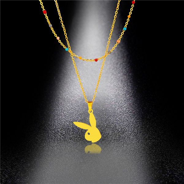 2020 new arrivals kpop cute long ear pendant necklace two-layer-playboy necklace choker minimalist jewelry, Silver
2020 new arrivals kpop cute long ear pendant necklace two-layer-playboy necklace choker minimalist jewelry, Silver