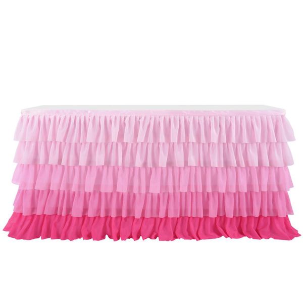 5 layers gradient pink chiffon wave table skirt wedding party tutu tulle skirt table cover for birthday party festival decor
5 layers gradient pink chiffon wave table skirt wedding party tutu tulle skirt table cover for birthday party festival decor