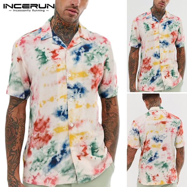 incerun men hawaiian shirt man tie dye short sleeve printed beach blouse summer loose lapel breathable casual plus size, White;black
incerun men hawaiian shirt man tie dye short sleeve printed beach blouse summer loose lapel breathable casual plus size, White;black
