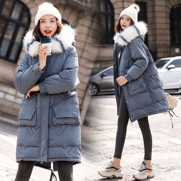 2019 winter new women's cotton suit loose slim long-sleeved zipper commuter hooded long coat, Black
2019 winter new women's cotton suit loose slim long-sleeved zipper commuter hooded long coat, Black