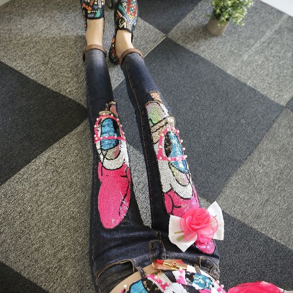 women fashion jeans 2018 spring autumn ladies european style pink cartoon bead cowboy trousers students denim pencil pants, Blue
women fashion jeans 2018 spring autumn ladies european style pink cartoon bead cowboy trousers students denim pencil pants, Blue