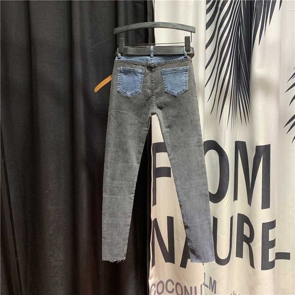 european goods high waist skinny jeans women's 2020 autumn new personality stitching color cropped pencil pants denim jeans, Blue
european goods high waist skinny jeans women's 2020 autumn new personality stitching color cropped pencil pants denim jeans, Blue